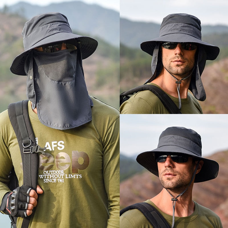 Fishing Hat UV Sun Protection Cap with Face Cover & Neck Flap