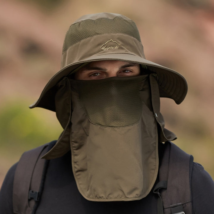 Fishing Hat UV Sun Protection Cap with Face Cover & Neck Flap - PUPU
