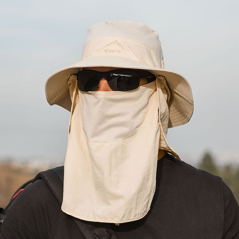 Fishing Hat UV Sun Protection Cap with Face Cover & Neck Flap - PUPU