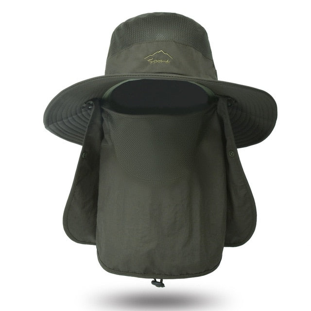 Fishing Hat UV Sun Protection Cap with Face Cover & Neck Flap - PUPU