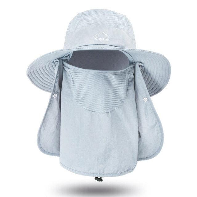 Fishing Hat UV Sun Protection Cap with Face Cover & Neck Flap - PUPU