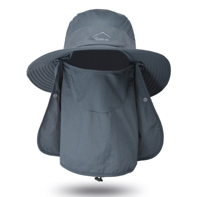 Fishing Hat UV Sun Protection Cap with Face Cover & Neck Flap - PUPU