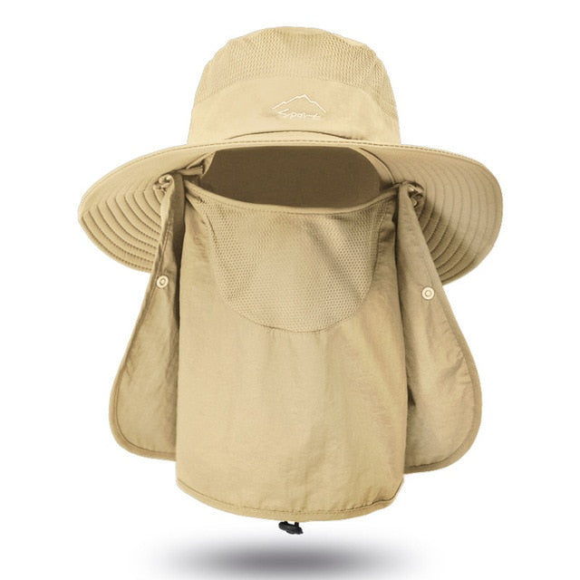 Northix Water Resistant Outdoor Hat with Face Shield - Beige