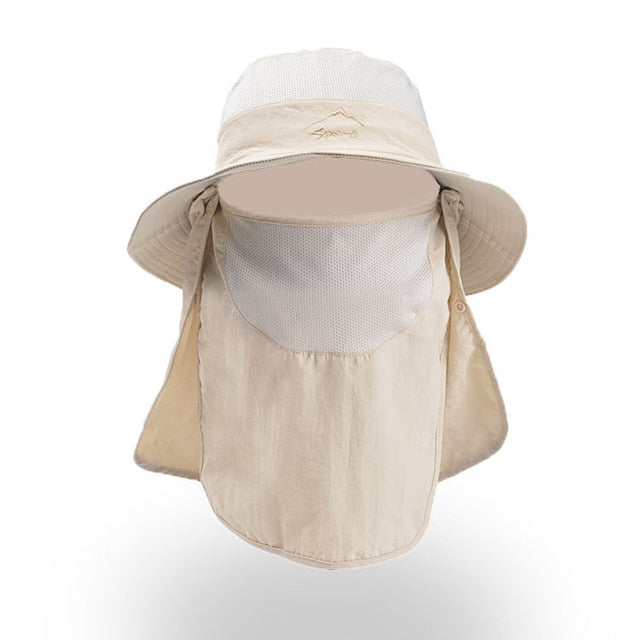 Fishing Hat UV Sun Protection Cap with Face Cover & Neck Flap - PUPU
