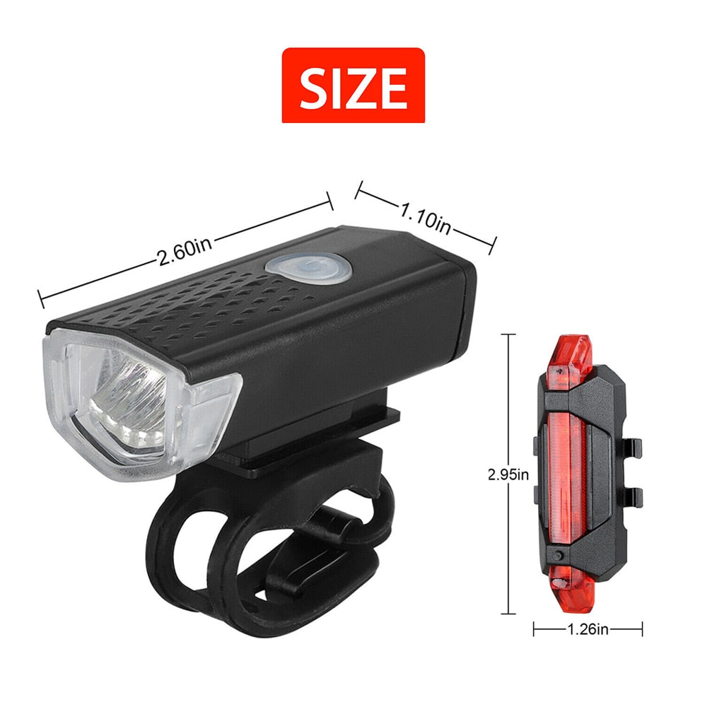 USB Rechargeable Bike Light Waterproof Bicycle Lamp Flashligh - PUPU
