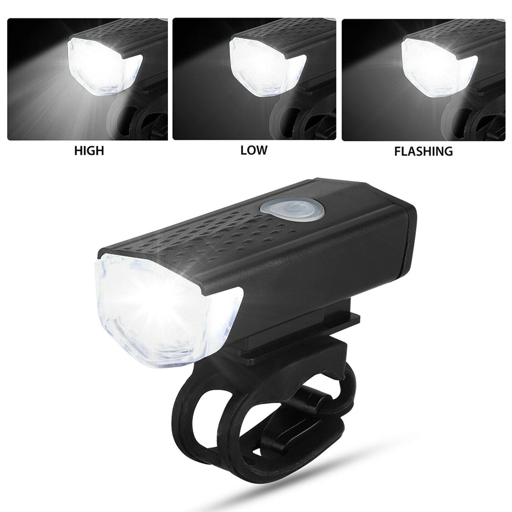 USB Rechargeable Bike Light Waterproof Bicycle Lamp Flashligh - PUPU