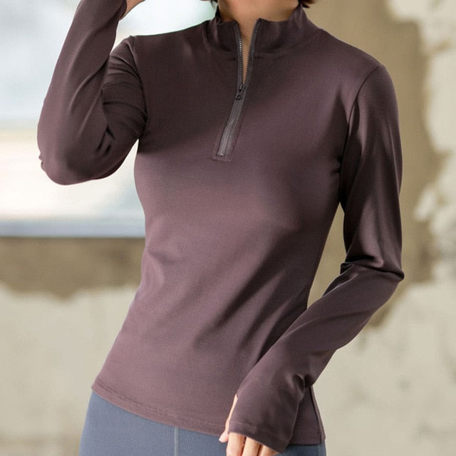 Long Sleeve Yoga Shirts Sports Top For Women - PUPU