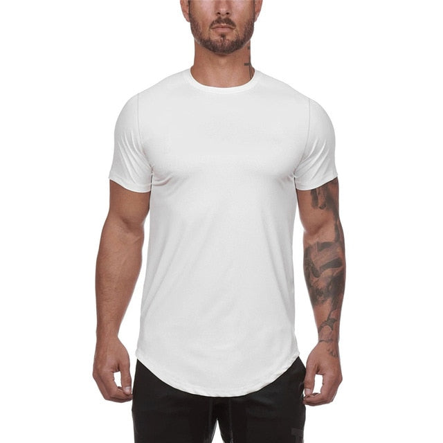 Men Short Sleeve Slim Fit Workout T-Shirt - PUPU