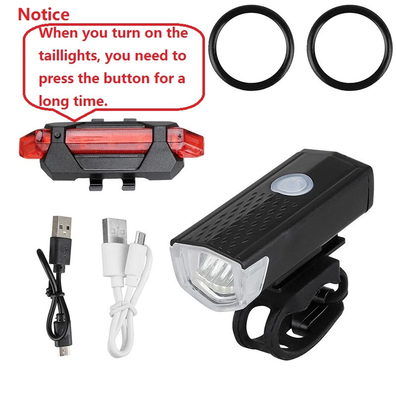 USB Rechargeable Bike Light Waterproof Bicycle Lamp Flashligh - PUPU