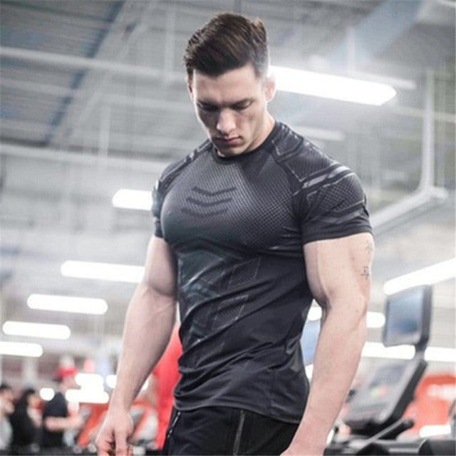Men Compression T-shirt Sporting Skinny Tee Shirt - PUPU