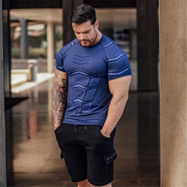Men Compression T-shirt Sporting Skinny Tee Shirt - PUPU
