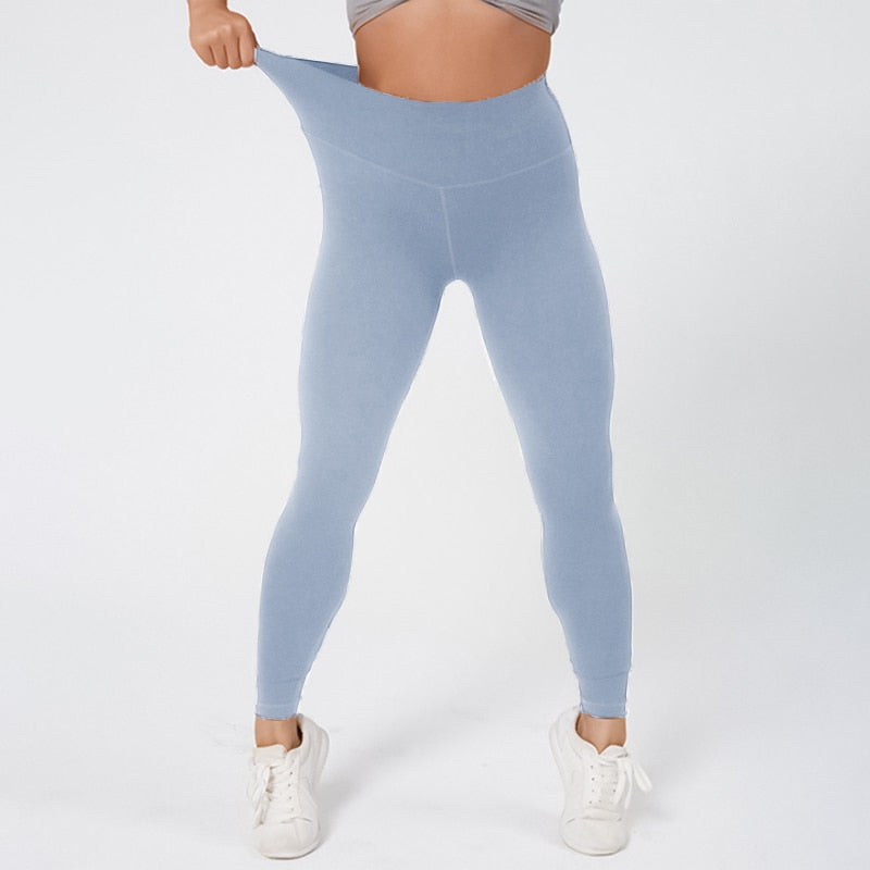 Solid Yoga Pants High Waist Athletic Fitness Leggings - PUPU