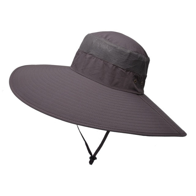 Super Wide Fisherman Hat Solid Waterproof Sun Hat Fishing Cap – PUPU