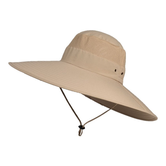 Super Wide Fisherman Hat Solid Waterproof Sun Hat Fishing Cap - PUPU
