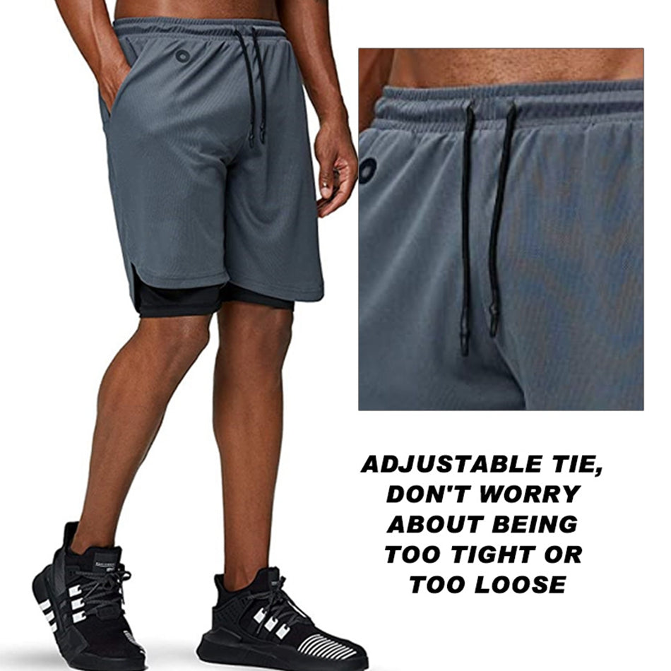 Men Running Shorts Fitness Gym Training Quick Dry Short - PUPU