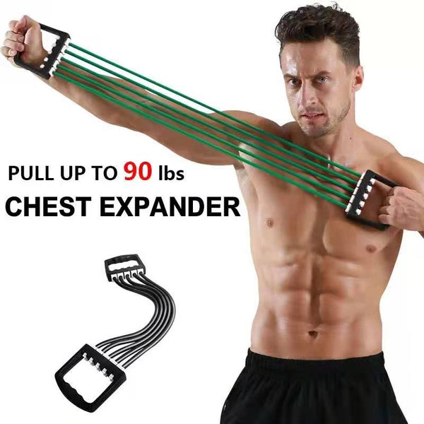 Rope Tube Muscle Chest Expander Exercise Resistance Bands Training - PUPU
