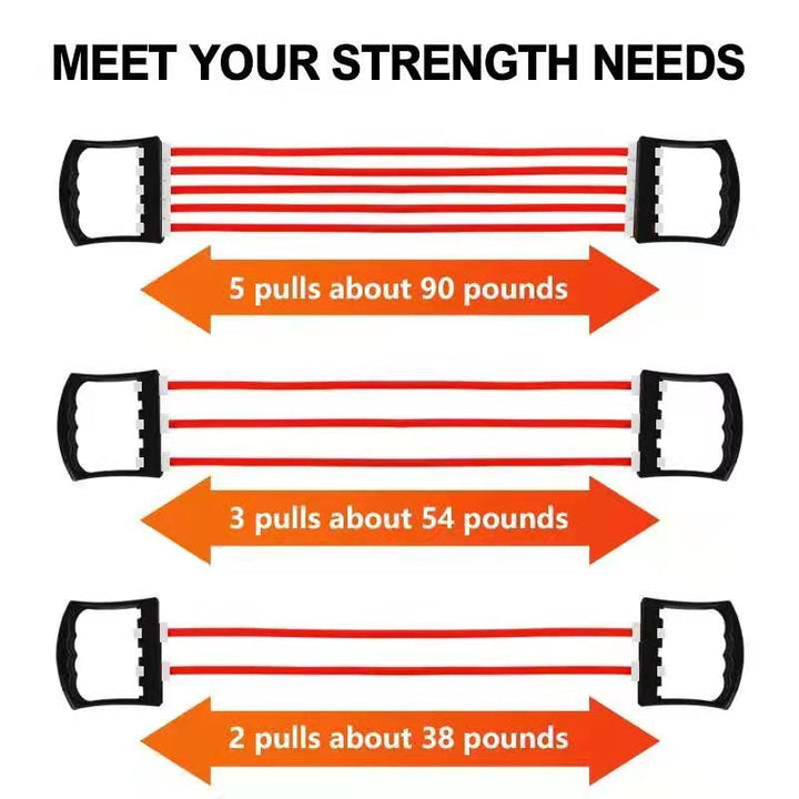Rope Tube Muscle Chest Expander Exercise Resistance Bands Training - PUPU