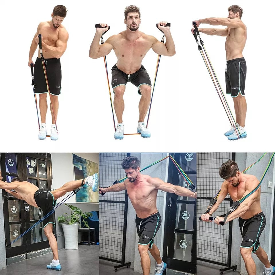 Latex Tube Resistance Bands Exercises Yoga Fitness Training Gear - PUPU