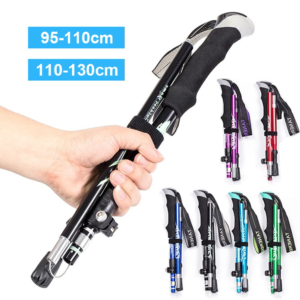 Foldable Trekking Pole Aluminum Hiking Stick 1Pc - PUPU