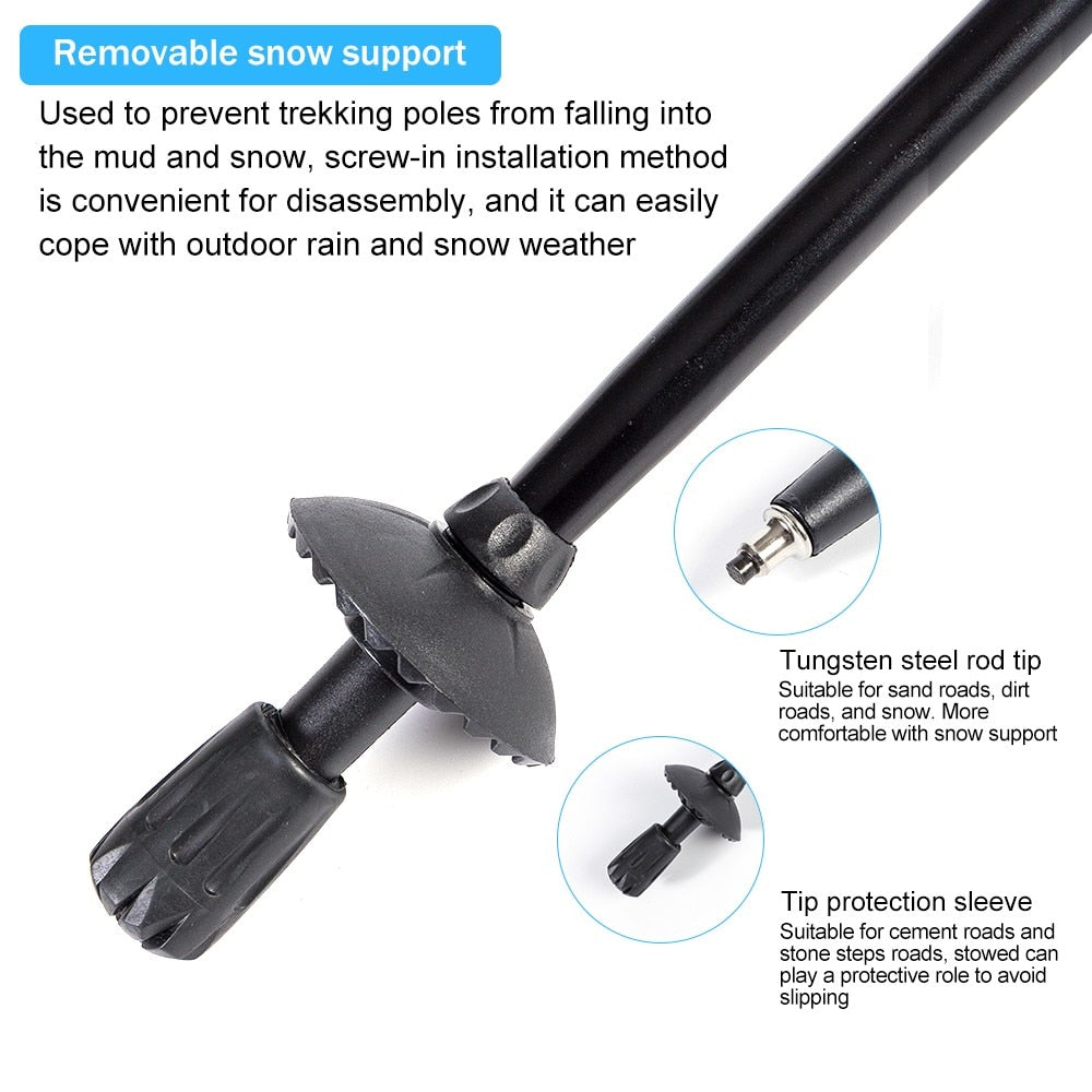 Foldable Trekking Pole Aluminum Hiking Stick 1Pc - PUPU