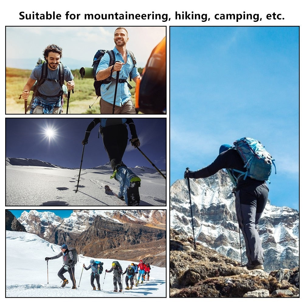 Foldable Trekking Pole Aluminum Hiking Stick 1Pc - PUPU