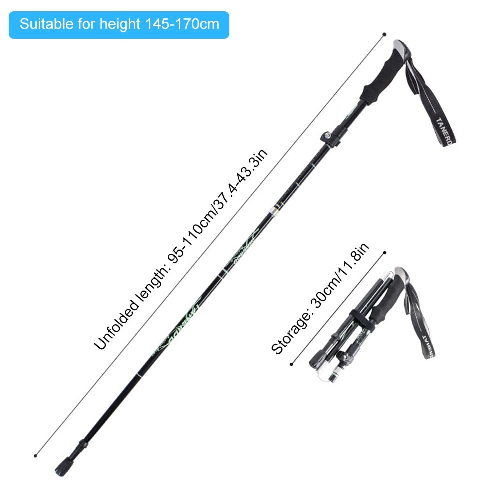 Foldable Trekking Pole Aluminum Hiking Stick 1Pc - PUPU