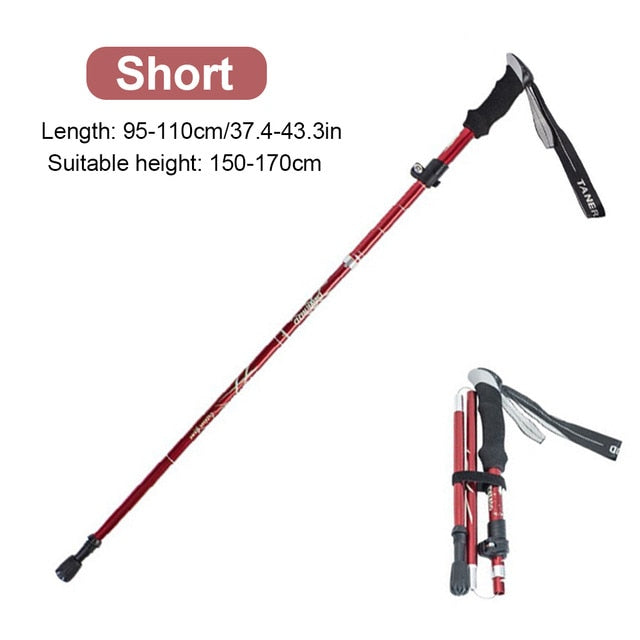 Foldable Trekking Pole Aluminum Hiking Stick 1Pc - PUPU
