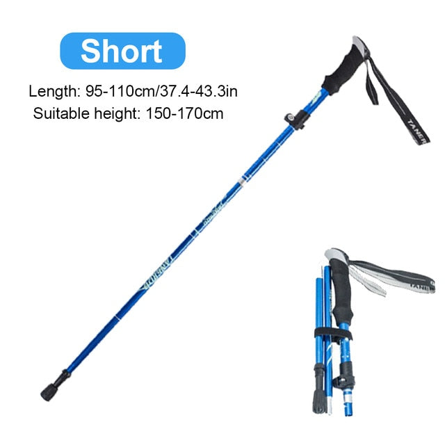 Foldable Trekking Pole Aluminum Hiking Stick 1Pc - PUPU