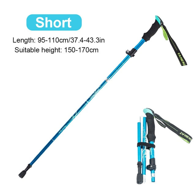 Foldable Trekking Pole Aluminum Hiking Stick 1Pc - PUPU