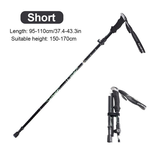 Foldable Trekking Pole Aluminum Hiking Stick 1Pc - PUPU