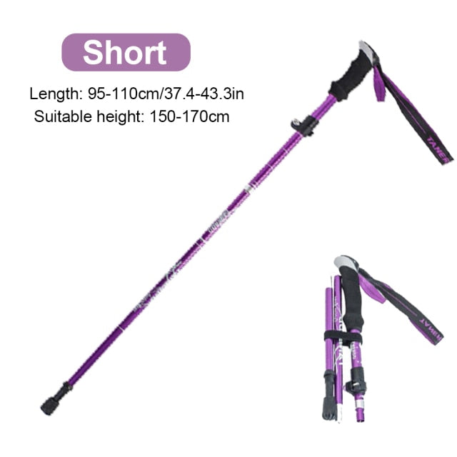 Foldable Trekking Pole Aluminum Hiking Stick 1Pc - PUPU