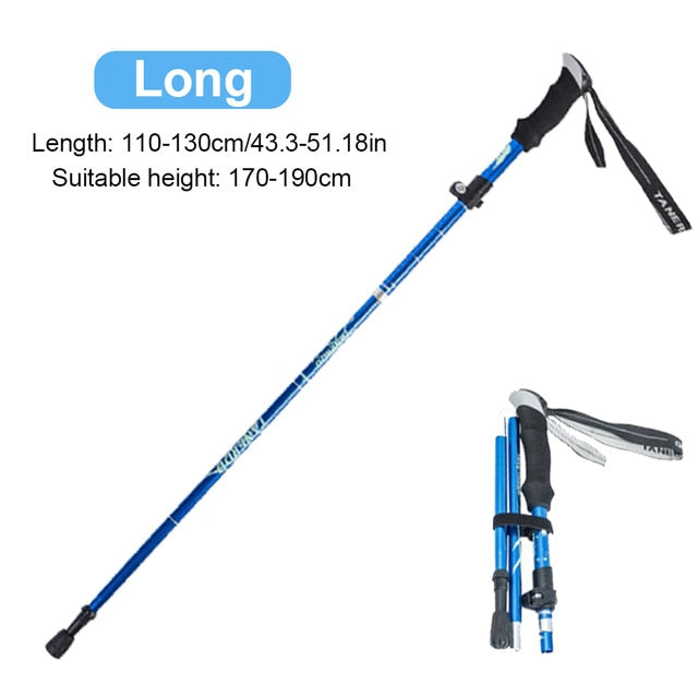 Foldable Trekking Pole Aluminum Hiking Stick 1Pc - PUPU