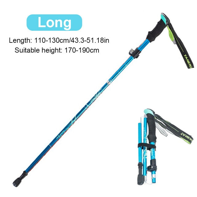 Foldable Trekking Pole Aluminum Hiking Stick 1Pc - PUPU