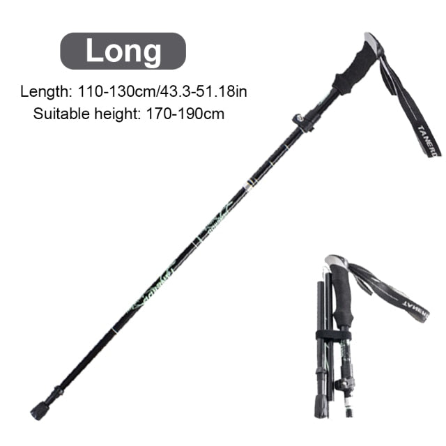 Foldable Trekking Pole Aluminum Hiking Stick 1Pc - PUPU
