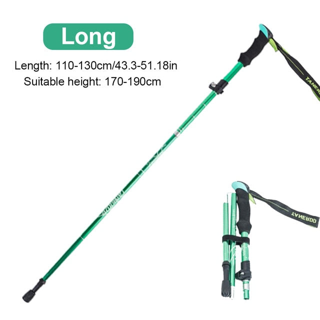 Foldable Trekking Pole Aluminum Hiking Stick 1Pc - PUPU