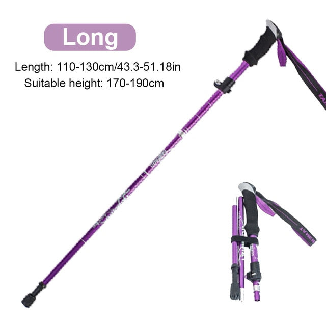 Foldable Trekking Pole Aluminum Hiking Stick 1Pc - PUPU