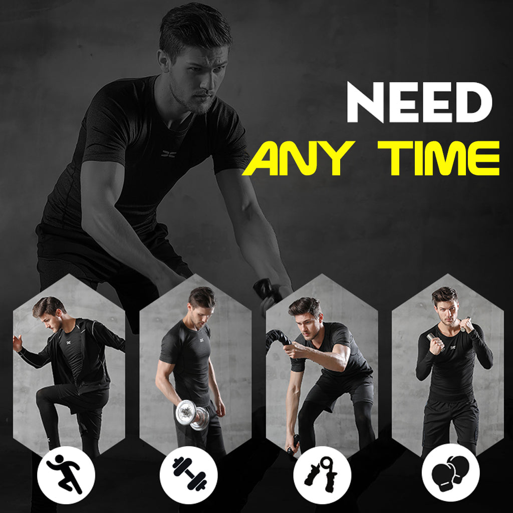 Men Tracksuit Gym Fitness Compression Sports Suit 5 Pcs/Set - PUPU