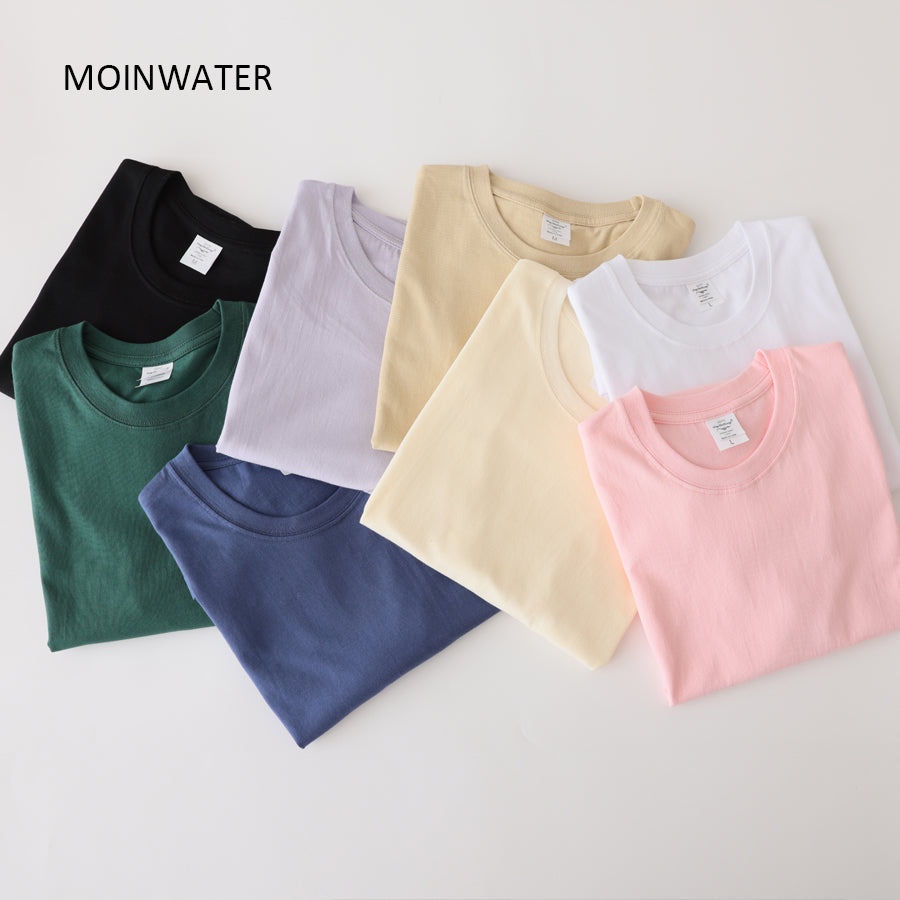 Women Solid T-shirts 100% Cotton Short Sleeve T-shirt - PUPU