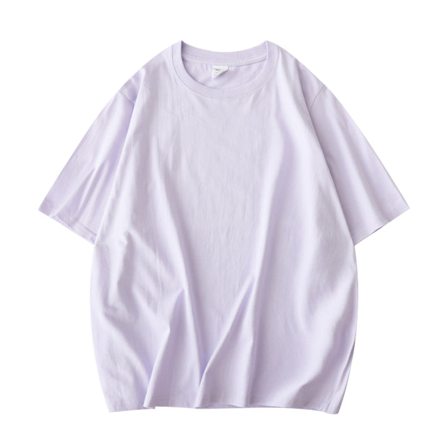 Women Solid T-shirts 100% Cotton Short Sleeve T-shirt - PUPU