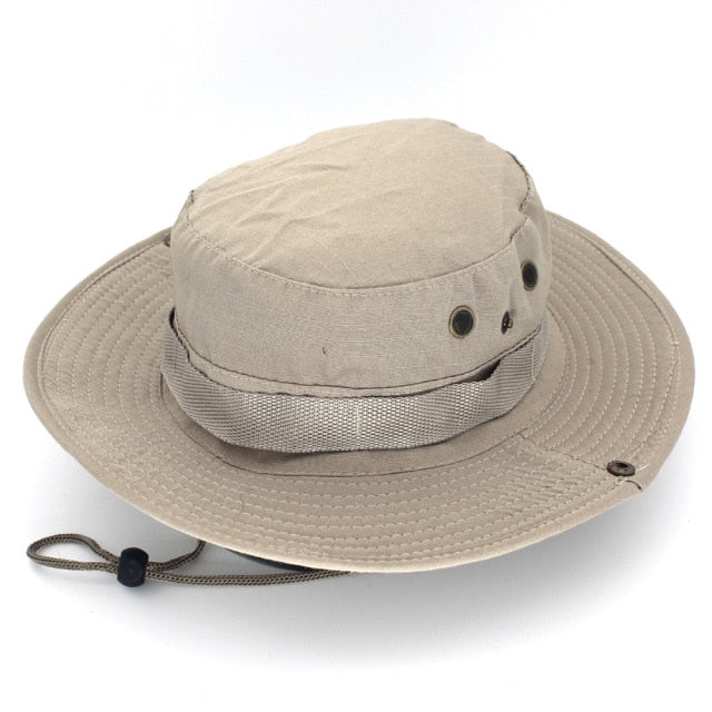 Summer Wide Brim Boonie Hat Military Camo Sun Cap - PUPU