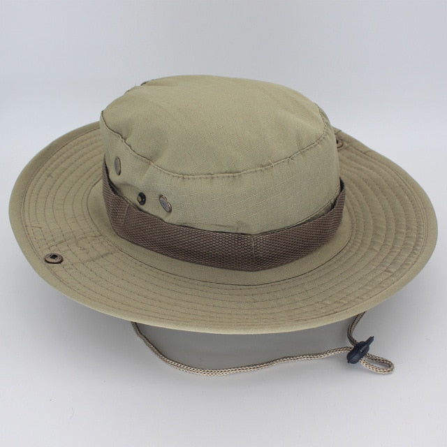 Summer Wide Brim Boonie Hat Military Camo Sun Cap - PUPU
