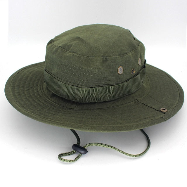 Summer Wide Brim Boonie Hat Military Camo Sun Cap - PUPU