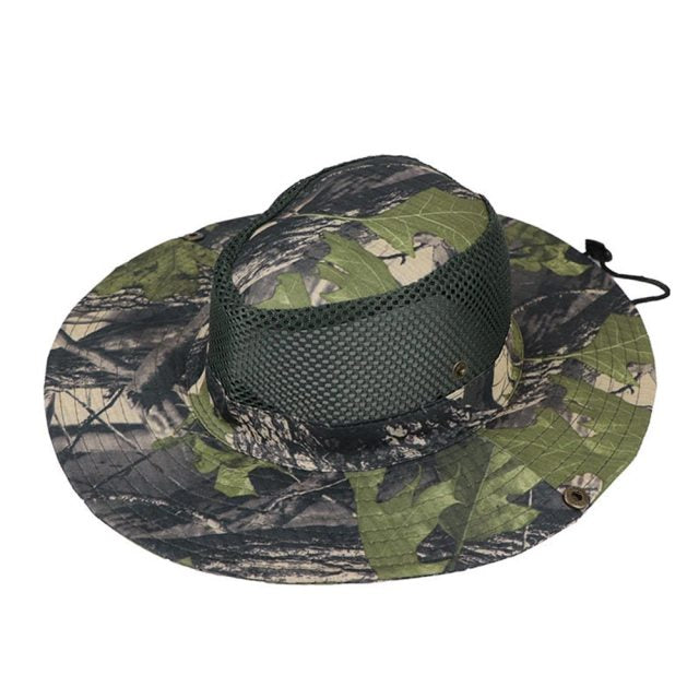 Summer Wide Brim Boonie Hat Military Camo Sun Cap - PUPU