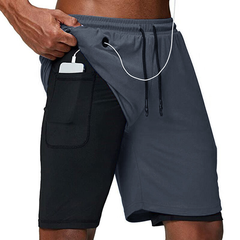 Men Running Shorts Fitness Gym Training Quick Dry Short - PUPU