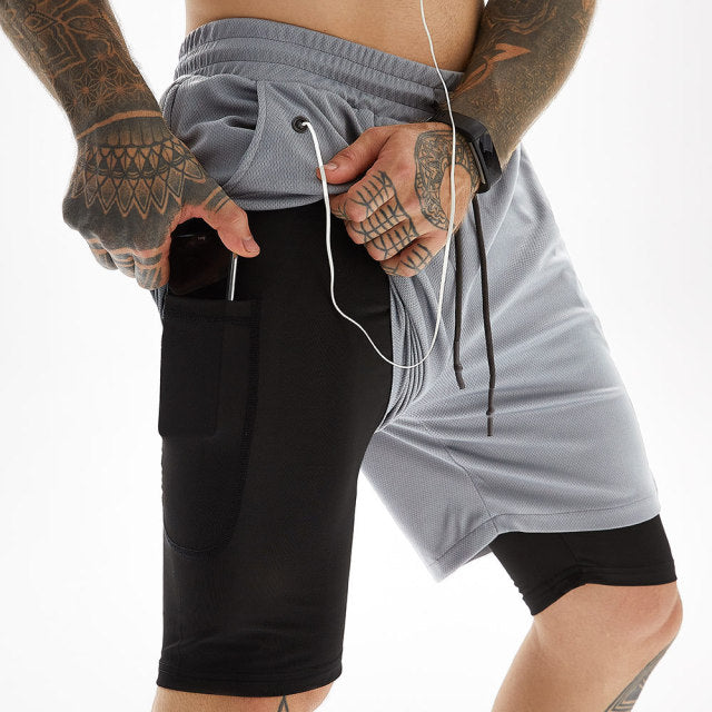 Men Running Shorts Fitness Gym Training Quick Dry Short - PUPU