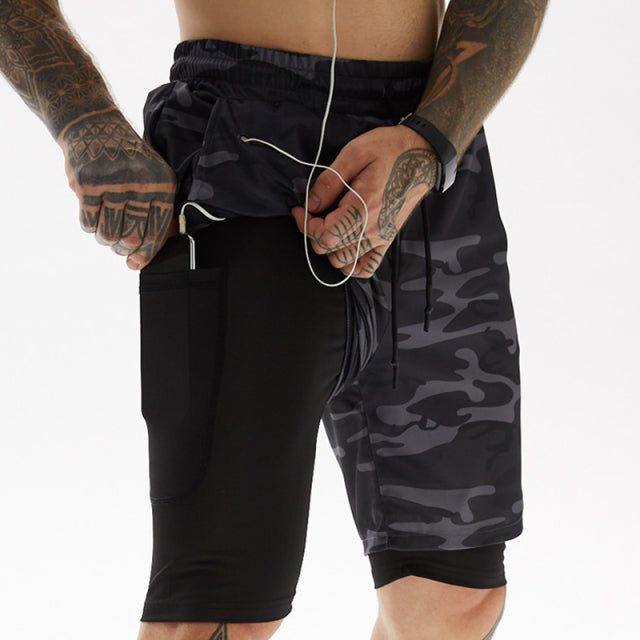 Men Running Shorts Fitness Gym Training Quick Dry Short - PUPU