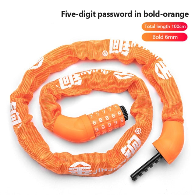 Portable Bicycle Lock Anti-theft Password Key Chain Lock - PUPU