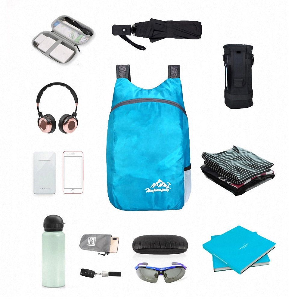 Foldable Waterproof Backpack Portable Daypack Leisure Sport Bags 20L - PUPU