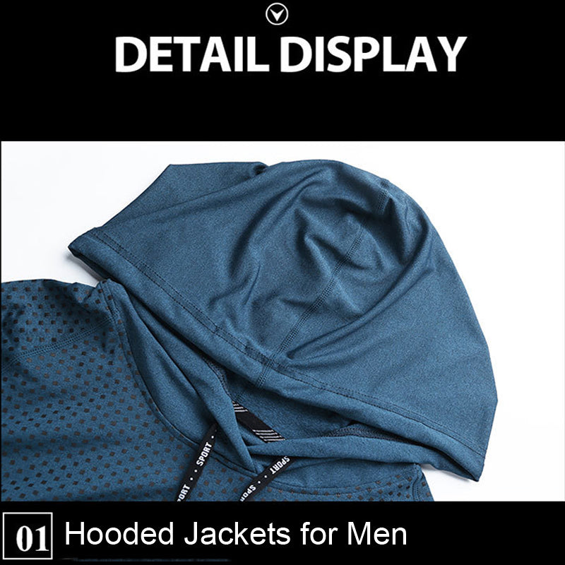 Men Quick-Dry Track Jacket Fitness Workout Hoodie - PUPU