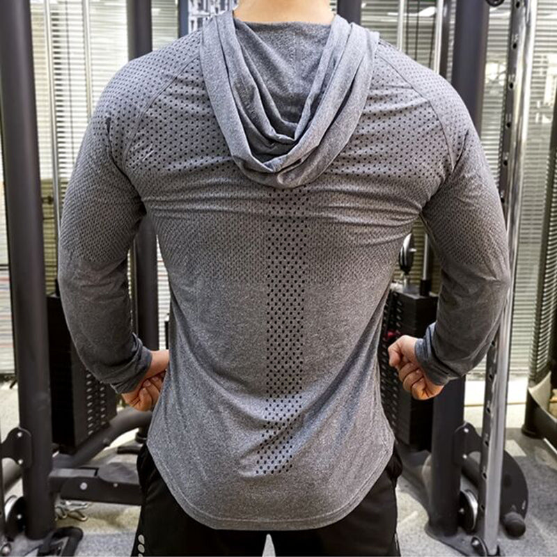 Men Quick-Dry Track Jacket Fitness Workout Hoodie - PUPU